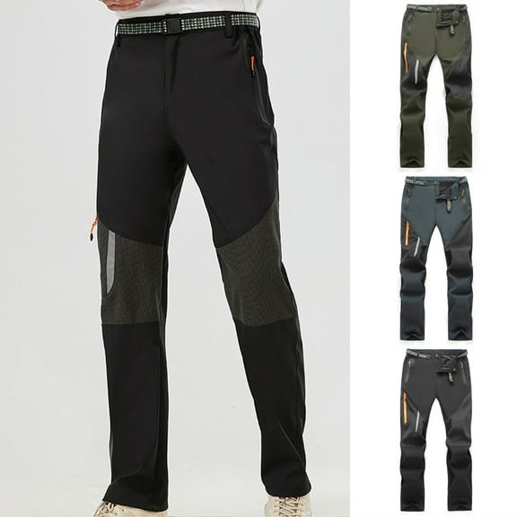 RYDCOT Men's Quick Dry Pants, Outdoor Pants with Pocket, Color Blocked Sports Cargo Work Hiking Pants Gray XL(XL)