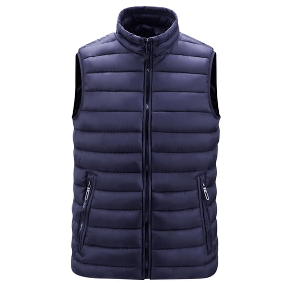 RYDCOT Men's Quilted Packable Puffer Vest Lightweight Water-Resistant Winter Warm Big and Tall Classic Outerwear Sleeveless Jacket M to 6XL Blue