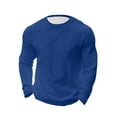 thumbnail image 1 of RYDCOT Men's Regular-Fit Long Sleeve Waffle Shirts, Crew Neck thermal Underwear Tops Casual Pullover Sweaters Knit Undershirts Blue, 1 of 6