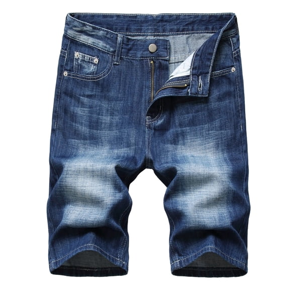 RYDCOT Men's Ripped Denim Shorts & Jeans Summer Casual Classic Straight Distressed Ripped Jean Shorts Size XS-6XL Dark Blue