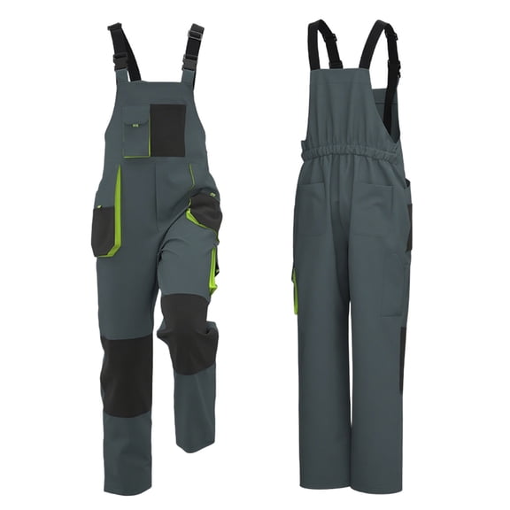 RYDCOT Men's Sleeveless Coveralls Wear-Resistant Multi Pocket Workwear Fashionable Color Blocked Work Coveralls Green XXXXXL(XXXXXL)