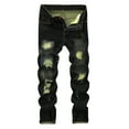 thumbnail image 1 of RYDCOT Men's Slim Fit Stretch Risen Jeans Ripped Skinny Jeans for Men, Distressed Straight Leg Fashion Comfort Flex Waist Cotton Denim Pants Black, 1 of 9