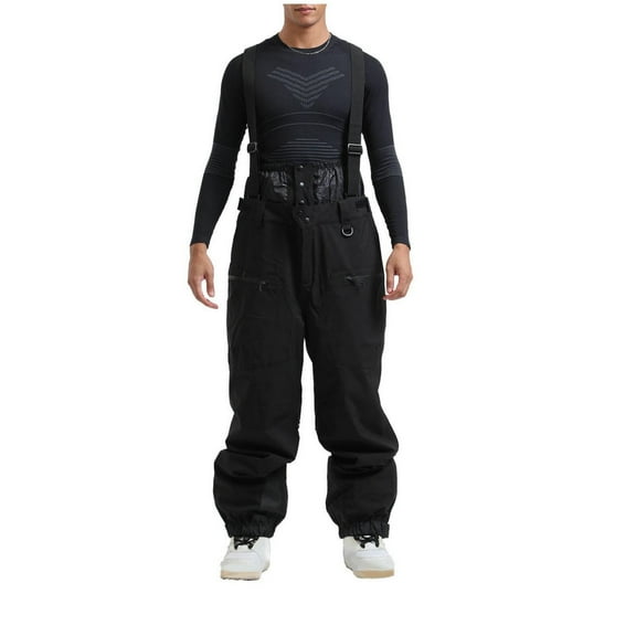 RYDCOT Men's Snow Warm Ski Pants Single and Double Board Windproof and Waterproof Winter Ski Pants Black