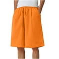 thumbnail image 1 of RYDCOT Men's Solid Color Breathable Elastic Waist Gym Workout Shorts Running Fitted Training Jogging Short Pants with Pocket Orange XXXXXL(XXXXXL), 1 of 5