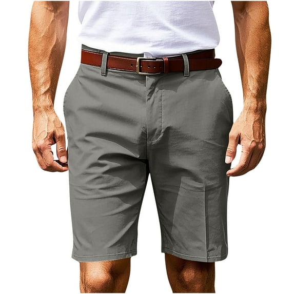 RYDCOT Men's Solid Color Casual Button Shorts Lightweight Workout Gym Shorts for Men Outdoor Casual Swimming with Zipper Pockets Dark Gray XL(XL)