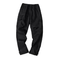 thumbnail image 1 of RYDCOT Men's Solid Fleece Lined Heavyweight Cargo Pants with Muti Pockets Black, 1 of 8