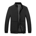 thumbnail image 1 of RYDCOT Men's Spring Summer Jacket Full Zip up Lightweight Work Jackets Stand up Collar Business Casual Windbreaker with Muti Pockets Black, 1 of 9