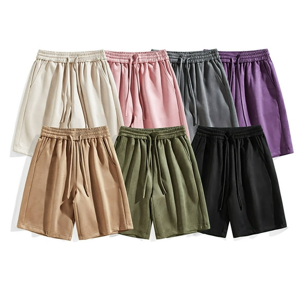 RYDCOT Men's Summer Casual Sports Shorts Casual Elastic Waist Drawstring Lightweight Shorts with Pocket Purple 10(XL)