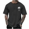thumbnail image 1 of RYDCOT Men's T-Shirt Palm Trees Graphic Tees Cotton Round Neck Short-Sleeve Casual Tops Vacation Landscape Printed T-Shirt Dark Gray, 1 of 4