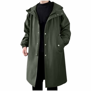 Men's Trench Coat Fashion long Windbreaker Men Solid Color Single Breasted Loose Casual Trench Man Streetwear Plus Size M-5XL main image 1