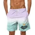 thumbnail image 1 of RYDCOT Men's Tropical Print Hawaiian Shorts Gradient Summer Beach Shorts with Pockets Green, 1 of 3