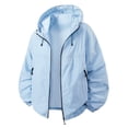 thumbnail image 1 of RYDCOT Men's UPF 50+ Sun Protection Jacket Full Zip Lightweight Hoodie Summer Shirts for Hiking Fishing Outdoor Light Blue, 1 of 2