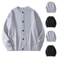 thumbnail image 1 of RYDCOT Men's Vintage Lightweight Cardigan Oversized Button Down Crew Collar Neck Classic Soft Knit Sweaters Casual Workout Tops Gray, 1 of 9