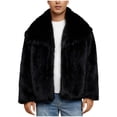 thumbnail image 1 of RYDCOT Men's Winter Faux Fleece Coats Thicken Warm Cardigans Lightweight Jacket Stylish Lapel Fleece Warm Outerwear Black, 1 of 9