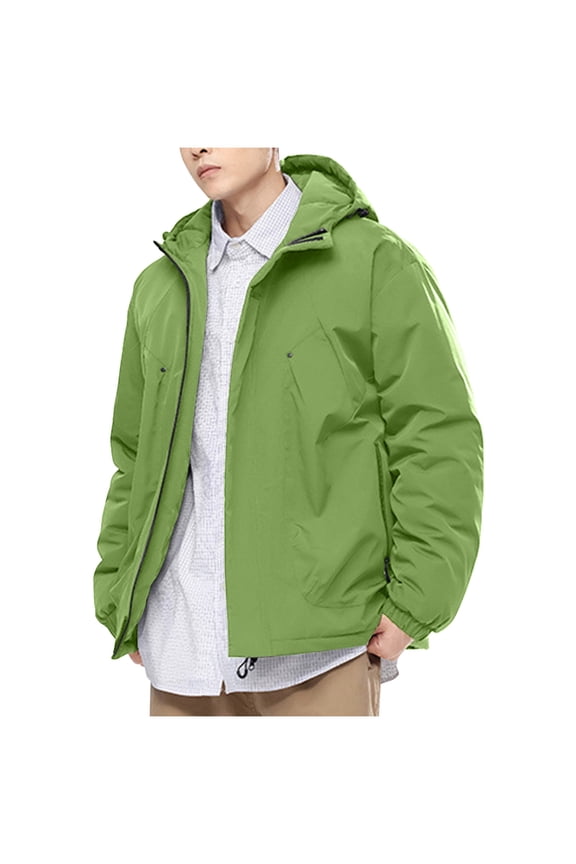 Men's Winter Skiing Jackets Windproof Water Resistant Coats Insulated thermal Snowboard Jacket Parka Raincoat with Hood Green