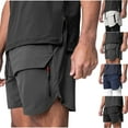 thumbnail image 1 of RYDCOT Men's Workout Running Shorts Quick Dry Active 5 Inches Shorts with Zipper Pockets, Lightweight, Breathable White, 1 of 4