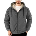 thumbnail image 1 of RYDCOT Men's Zip up Hoodie Heavyweight Winter Sweatshirt Fleece Sherpa Lined Warm Jacket with Pockets Dark Gray, 1 of 9