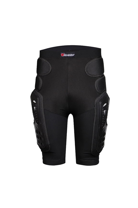Mens 4D Padded Bike Shorts Anti-Slip Leg Protective Pads for HIPS, Legs Cycling Underwear Wide Waistband Biking Bicycle Undershorts Outdoor Motorcycle Riding Armor Shorts Black