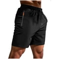 thumbnail image 1 of RYDCOT Mens Athletic Gym Shorts Jogger Running Workout Jersey Zipper Pockets Quick Dry Lightweight Sweat Shorts Black, 1 of 9