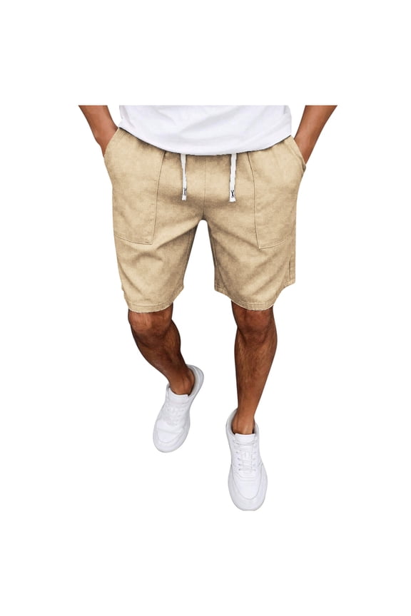 Mens Baggy Jean Shorts Loose Fit Vintage Wide Leg Jorts Y2K Streetwear Hip Hop Casual Denim Shorts Khaki