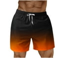 thumbnail image 1 of RYDCOT Mens Casual Gradient Shorts - Drawstring Summer Beach Stretch Twill Chino Golf Vacation Yoga Golf Shorts with Pockets Big & Tall Loose Fit Work Shorts Orange, 1 of 4