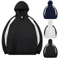 thumbnail image 1 of RYDCOT Mens Casual Retro Hooded Pullover Sweatshirts Casual Long Sleeve Sweatshirt with Pocket Navy, 1 of 4