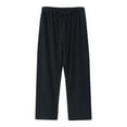 thumbnail image 1 of RYDCOT Mens Cotton Linen Capri Pants Light Loose 3/4 Long Shorts Elastic Waist Drawstring Casual Beach Yoga Trousers Black, 1 of 2