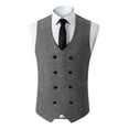 thumbnail image 1 of RYDCOT Mens Double-Breasted Suit Vest V-Neck Solid Color Sleeveless Outdoor Casual Vest Gray, 1 of 6