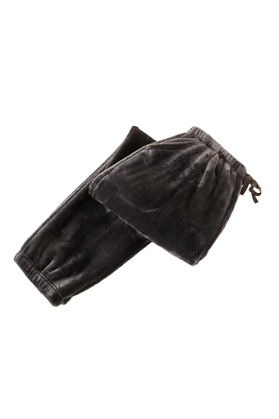 Mens Flannel Plush Pajama Pants Fluffy Fuzzy Ultra Soft Fleece Bottoms Sleepwear PJ Lounge Pants with Pockets Can Be Worn Outside Dark Gray