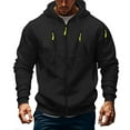 thumbnail image 1 of RYDCOT Mens Full Zip Casual Cotton Hooded Fleece Lined Hoodies Drawstring Sweatshirts Casual Long Sleeve Shirts with Zipper Pockets Black, 1 of 8