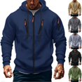 thumbnail image 1 of RYDCOT Mens Full Zip Casual Cotton Hooded Fleece Lined Hoodies Drawstring Sweatshirts Casual Long Sleeve Shirts with Zipper Pockets Navy, 1 of 9