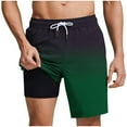 thumbnail image 1 of RYDCOT Mens Hawaiian Gradient Printed Swim Trunks with Compression Liner 2 in 1 Board Shorts 9 Inch Quick Dry Swimming Trunks with Pockets Green, 1 of 6