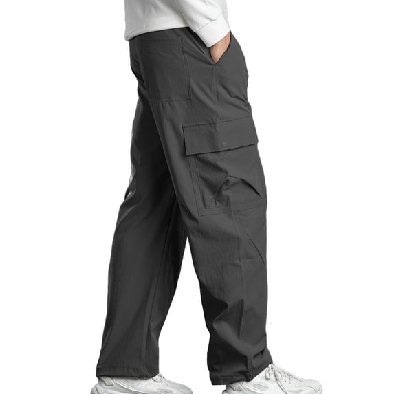 RYDCOT Mens Hiking Pants Lightweight Cargo Pants Work Tactical Nylon Stretch Waterproof Quick Dry Outdoor Cargo Pants with Muti Pockets for Fishing Travel Dark Gray