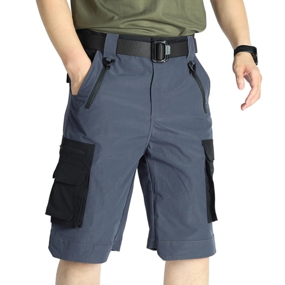 RYDCOT Mens Hiking Shorts 11" Rip Stop Stretch Waterproof Fishing Outdoor Work Breathable Quick Dry Cargo Short Shorts with Muti Pocket Regular(NO Belt) Gray