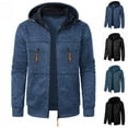 thumbnail image 1 of RYDCOT Mens Hoodies Knit Sweater, Full Zip Fleece Lined Cardigan Sweatshirt Jacket Casual Regular Fit Knit Hooded Men Sweatshirt Jacket Navy, 1 of 7