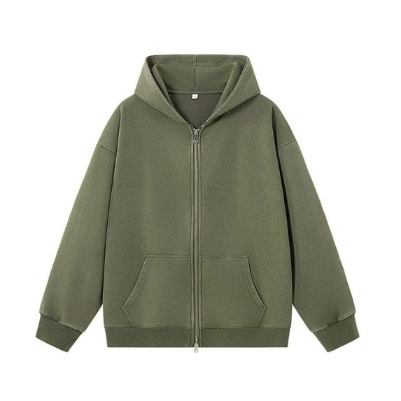 RYDCOT Mens Hoodies Vintage Washed and Distressed Zip up Hooded Sweatshirt Long Sleeves Jacket Army Green
