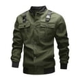 thumbnail image 1 of RYDCOT Mens Jackets Lightweight Jacket Outdoor Zipper Long Sleeved Running and Fitness Jacket with Pocket Army Green, 1 of 6