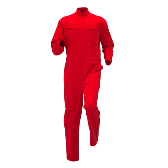 RYDCOT Mens Long Sleeved Stand up Collar Oxford Cloth Workwear Labor Protection Suit One-Piece Workwear Set Red
