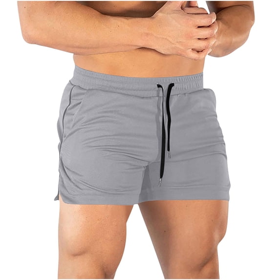 RYDCOT Mens Mesh Breathable Running Shorts 3 Inch Quick Dry Gym Athletic Workout Shorts for Men with Pockets Gray