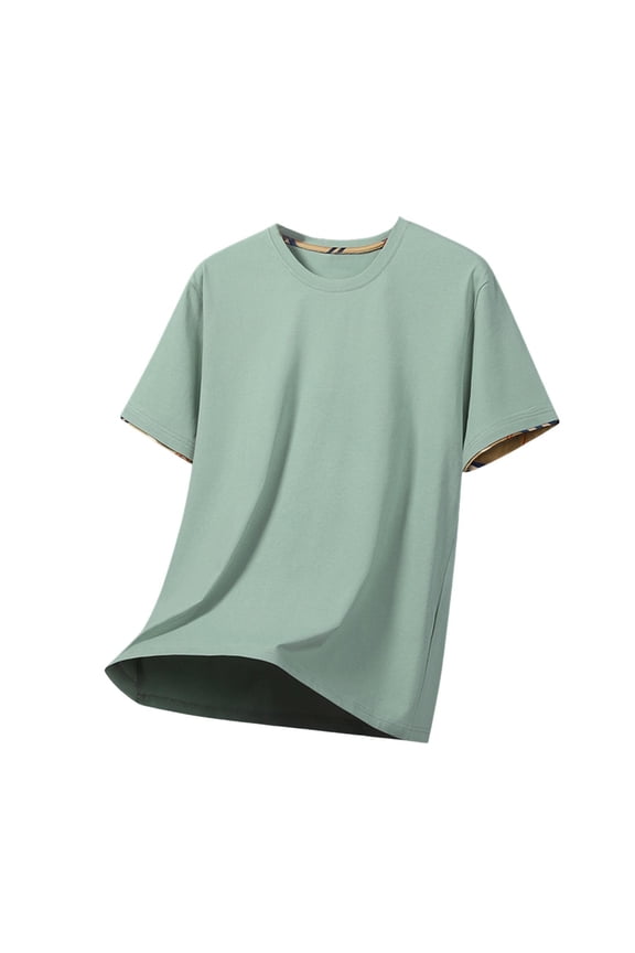 Mens Nylon T Shirt Ultra Soft Plain Tshirts for Men Cooling Crew Neck Casual Basic Tee Shirt Undershirt Green