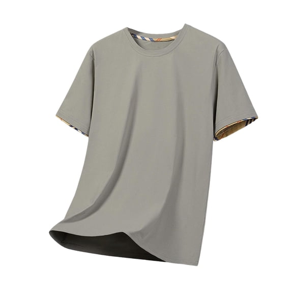 RYDCOT Mens Nylon T Shirt Ultra Soft Plain Tshirts for Men Cooling Crew Neck Casual Basic Tee Shirt Undershirt Khaki