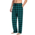 thumbnail image 1 of RYDCOT Mens PJ Pajama Pants Lounge Straight Leg Pants Sleepwear Plaid PJs with Pockets Mint Green, 1 of 6