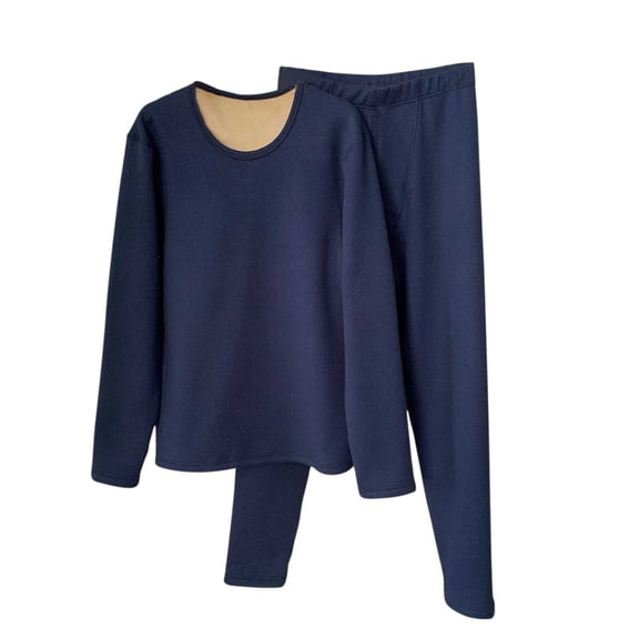 RYDCOT Mens Pajamas Set Fleece Velvet Winter Sleepwear Fuzzy Long Sleeve Soft Loose Fit Loungewear Sets with Pockets Navy