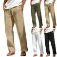 thumbnail image 1 of RYDCOT Mens Pants Casual Summer Breathable Sports Loose Beach Pants with Side Buckle Lightweight Vacation Trousers White, 1 of 6