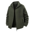 thumbnail image 1 of RYDCOT Mens Polar Fleece Jacket Full Zip Lightweight Stand Collar Warm Jackets Casual Outdoor Windproof Coat with Inner Pockets Army Green, 1 of 6