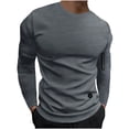thumbnail image 1 of RYDCOT Mens Polyester Classic Round Neck Shirts Hipster Modern Long Sleeve T Shirt Gray 6(M), 1 of 5