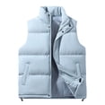 thumbnail image 1 of RYDCOT Mens Puffer Vest Quilted Outerwear Winter Warm Down Puffy Vests Lightweight Casual Standing Collar Padded Jacket with Pocket Light Blue, 1 of 9