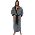 thumbnail image 1 of RYDCOT Mens Robe with Hood Soft Large Size Length Long House Coat Bathrobe, Pajama, Sleeping Robe Gray, 1 of 5