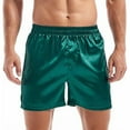 thumbnail image 1 of RYDCOT Mens Satin Boxer Shorts Silk Pajama Bottom Lounge Sleep Shorts for Men Green, 1 of 4