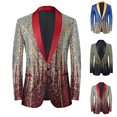 thumbnail image 1 of RYDCOT Mens Sequins Blazer Sparkle Dress Suit Jacket Cocktails Shiny Metallic Disco Dance Party Tuxedo Homecoming Red, 1 of 4
